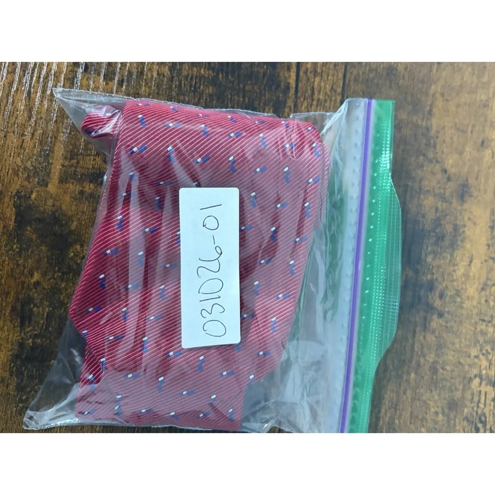 Lauren Ralph Lauren Tie Silk Blend USA Made Red‎ Geometric Preppy Vintage 58
